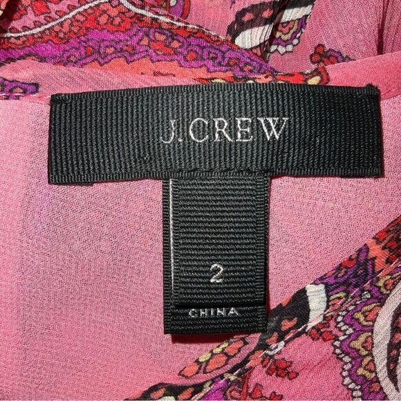 J.Crew Women Silk Blouse Ruffle-front chiffon top - Picture 5 of 7